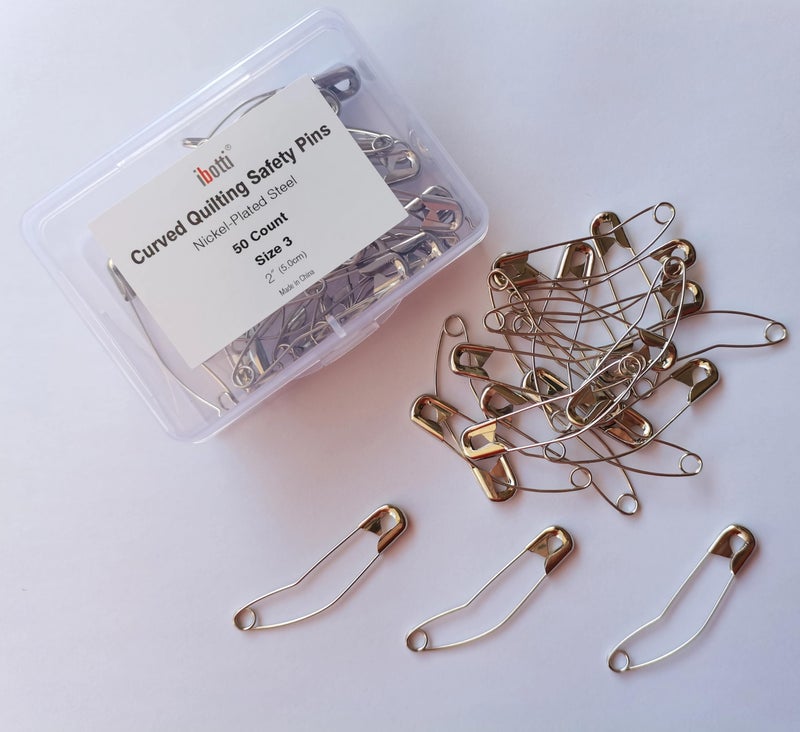 ibotti Curved Safety Pins for Quilting,Basting Pins for Quilting Curved,Size 3,50-count - Image 3